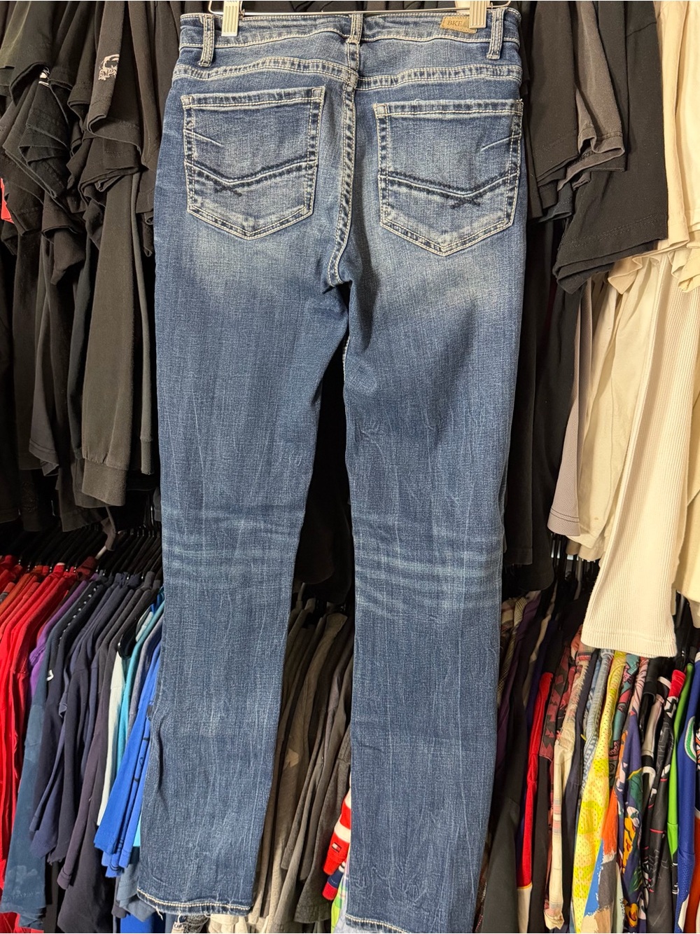 BKE Jeans Womens 27x32 Dark Wash Blue Mid Rise Slim Fit Straight Western Cowboy